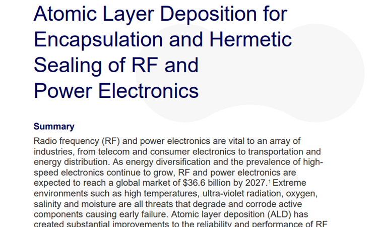 用于射频和电力电子封装和气密密封的原子层沉积